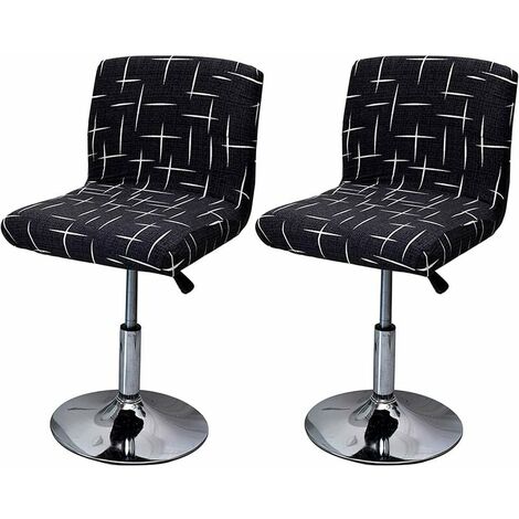 Wishing Bar Chair 2pcs Housse de chaise élastique Couverture de chaise à dossier bas pour couverture de chaise haute de bar, protecteur de siège de chaise de salle à manger，pour la protection des meub