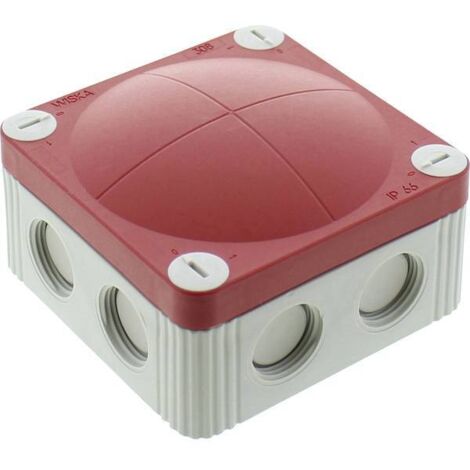 Wiska 10060480 Cassetta di derivazione (L x L x A) 85 x 85 x 51 mm Grigio (RAL 7035), Rosso IP66/IP67 1 pz.