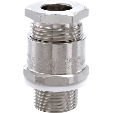Wiska 50108019 Pressacavo filettato antiurto, con controdado, con guarnizione M20 Ottone nichelato Naturale 1 pz.
