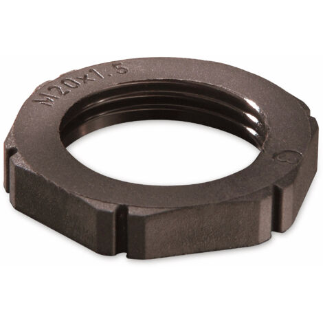 WISKA Gegenmutter, 10061782, M 20x1,5, metrisch, Schwarz