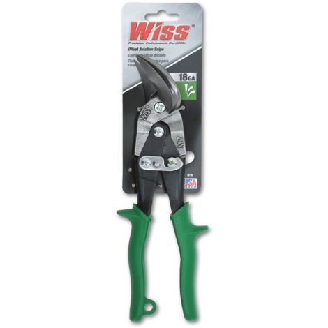Wiss M7R 235mm/ 9-1/4-Inch MetalMaster Cesoia sfalsata con impugnature ergonomiche antiscivolo in materiale singolo per un controllo eccellente - Verde