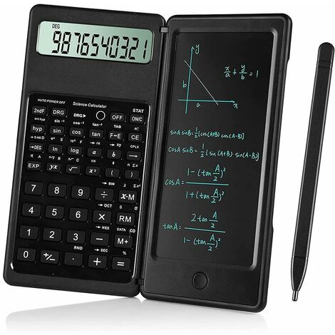 Wissenschaftlicher Taschenrechner für die High School, 10-stellig digital mit löschbarer Schreibtafel, mathematischer Taschenrechner für die Mittelschule und das College