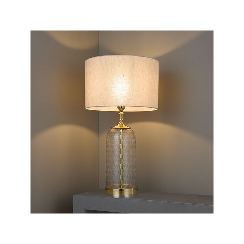 brass and glass table lamp