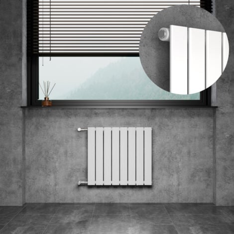 WITEN&NOCK Design Heizkörper Flachheizkörper Paneelheizkörper mit seitlichen Anschlüssen Nabenabstand 500mm weiß einlagig 550x604mm 413Watt