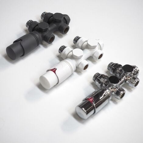 WITEN&NOCK Thermostatventil für Designheizkörper Mittelanschluss Armatur Nabenabstand 50 mm Multiblock Set Weiß