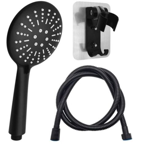 With 1.5m hose and shower holder, black shower head, hand shower, 3 spray modes, water-saving shower head, multifunctional shower head YMYNY