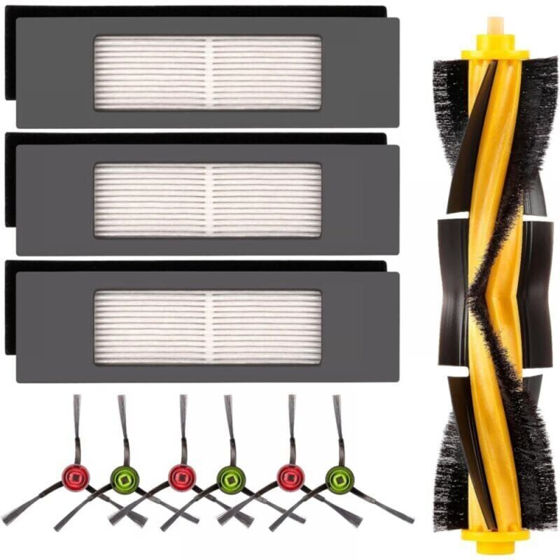 With accessories for Ecovacs T8/T8 max N8 pro robot vacuum cleaner, robot vacuum cleaner accessory set, spare parts, 1 main brush, 3 hepa filters, 6