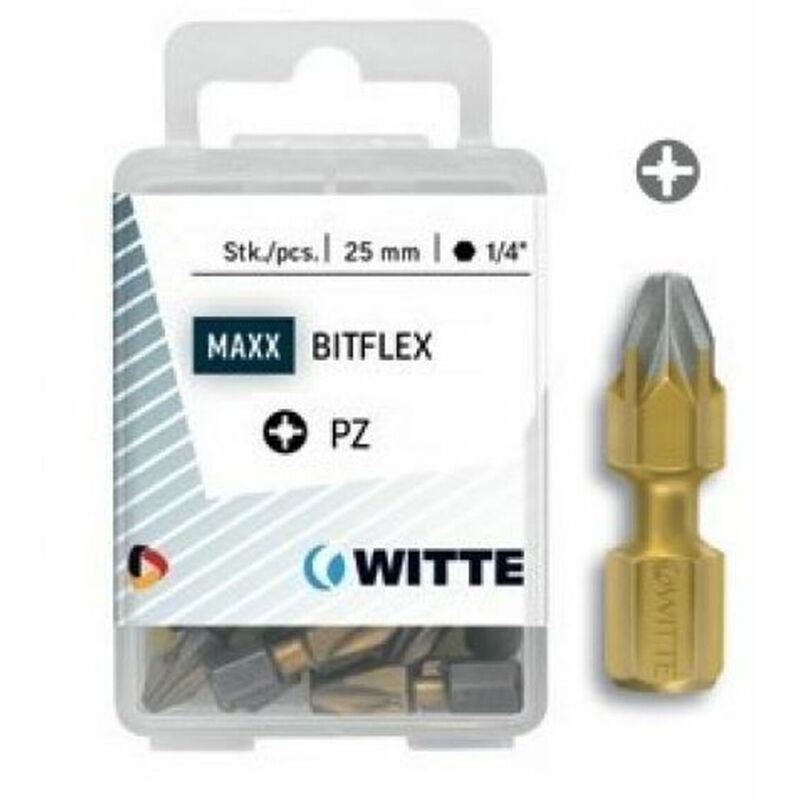 Set di punte WITTE PZ 3 DIAMOND FLEX Pozidriv PZ3 5 Unità