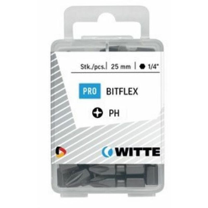 Set di punte WITTE PH 2 BITFLEX PH2 25 Unità 25 Pezzi