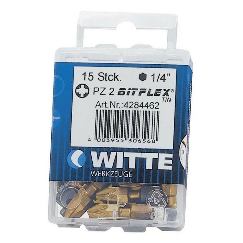 

WITTE 4284479 - 5 Puntas en cajita de plástico largo 25 mm (PZ 3 BITFLEX TIN)