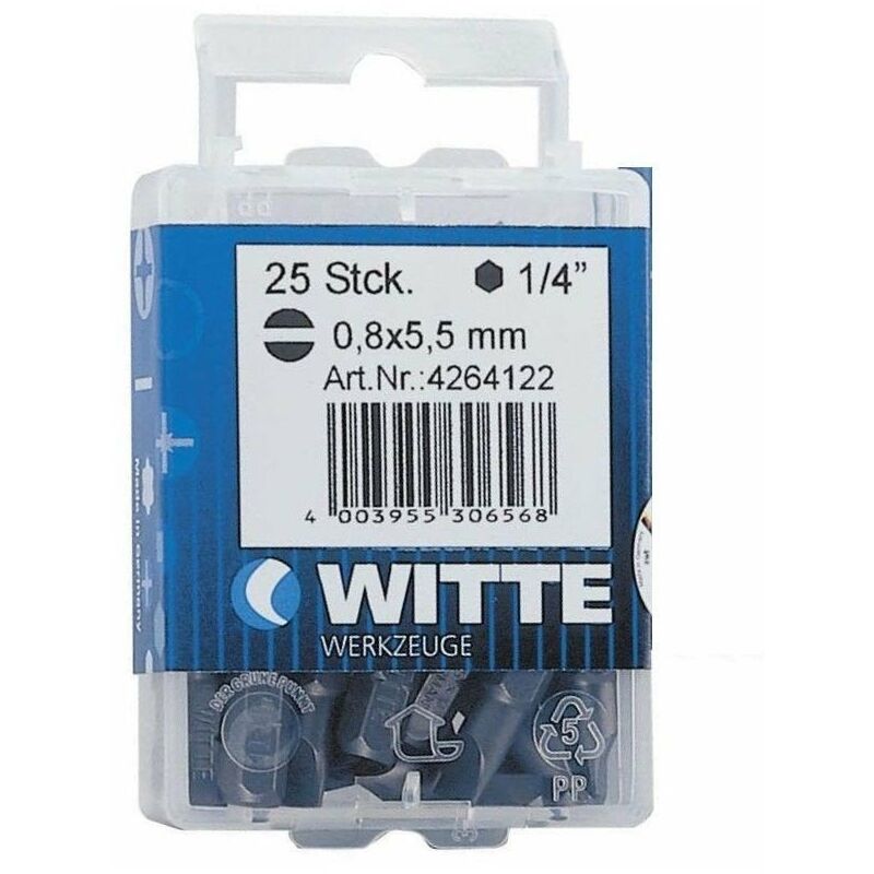 

Witte 426411 - 25 Puntas En Cajita De Plástico Largo 25 Mm (Pl 4,5)