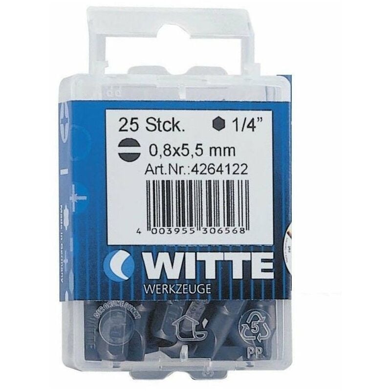 

Witte 426413 - 25 Puntas En Cajita De Plástico Largo 25 Mm (Pl 6)