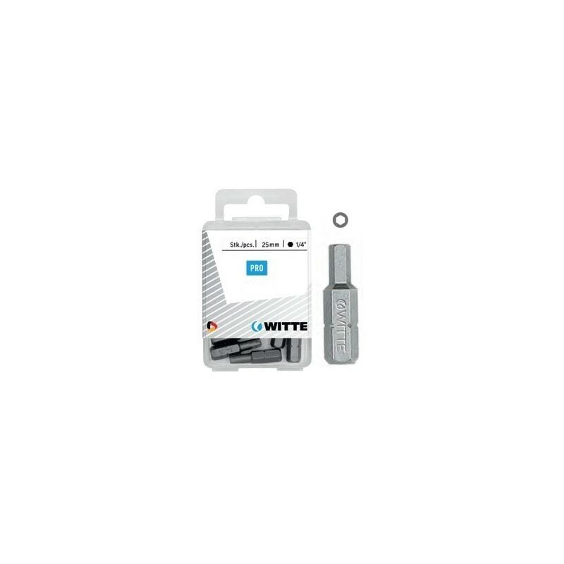 

WITTE 427087 - 10 Puntas en cajita de plástico largo 25 mm (SW8)