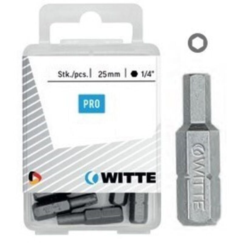 

WITTE 427084 - 10 Puntas en cajita de plástico largo 25 mm (SW4)