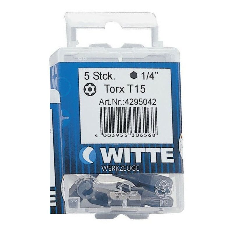 

WITTE 427735 - 5 Puntas en cajita de plástico largo 25 mm (T30 STAINLESS)