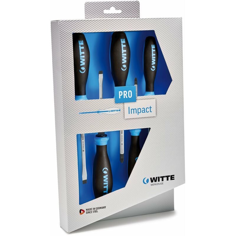 

WITTE 670094 - Juego de 6 Destornilladores Pro Impact 4 planos + 2 Ph
