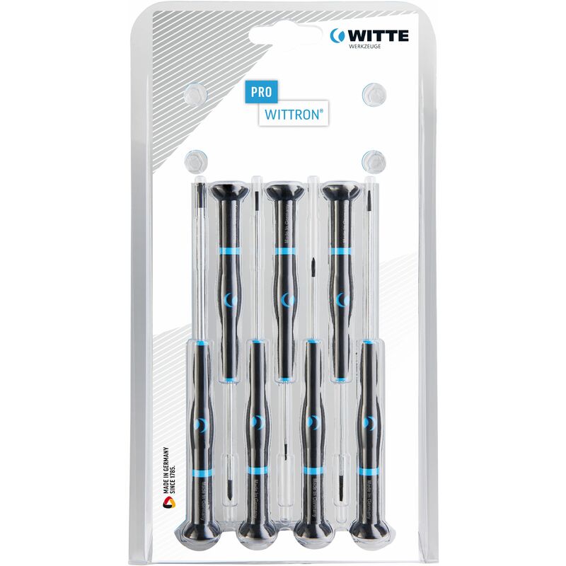 

WITTE 89342 - Juego de 7 destornilladores de precisión WITTRON en blister de plástico (PL/PH)