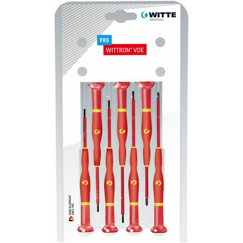 

WITTE 89377 - Juegos de 7 destornilladores de precisión WITTRON VDE en blister de plástico (PL/PH)