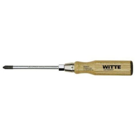 witte-96602-destornillador phillips punta negra con mango de madera (ph2x100)