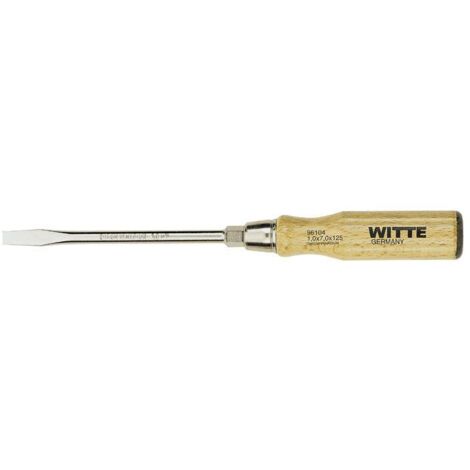 WITTE DESTORNILLADOR DE PUNTA PLANA MANGO DE MADERA MEDIDAS PL 4.5x75