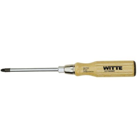 WITTE DESTORNILLADOR POZIDRIV PUNTA NEGRA CON MANGO DE MADERA MEDIDAS PZ 1x85