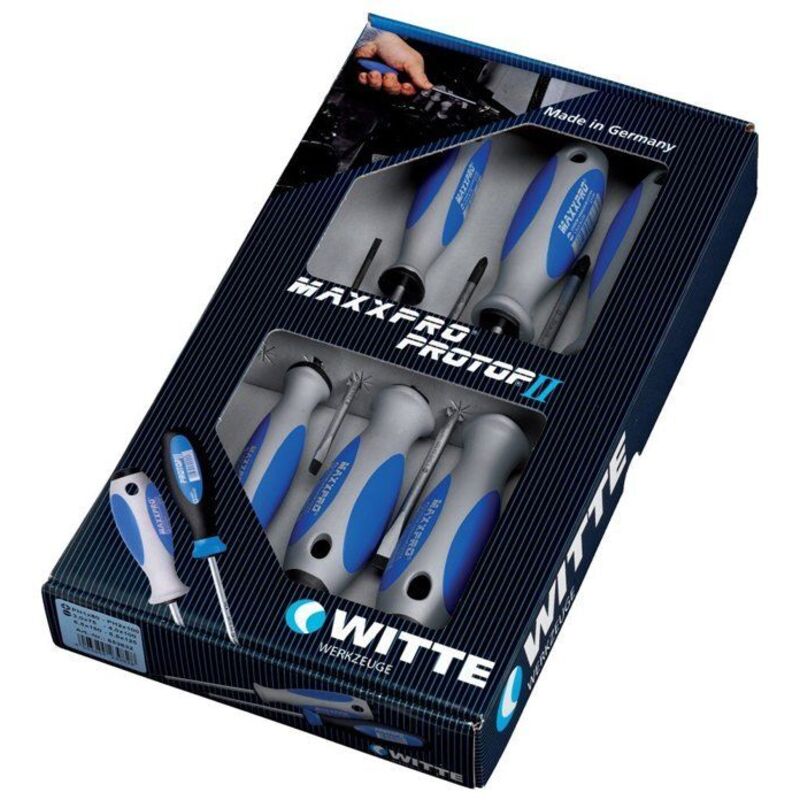 Screwdriver Set - Witte - MAXXPRO - 6 Pieces - Ergonomic - Tool Steel - Multicolored - Three-Pronged