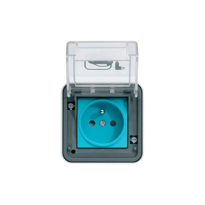 Prise de recharge Hager Witty IP55 3KW 2P+T M2+ saillie - XEV080