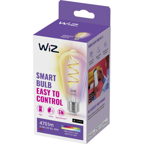 WiZ 8720169072213 LED EEK G (A - G) E27  6.3 W = 40 W  (B x H x T) 143 x 143 x 64 mm  1 St.