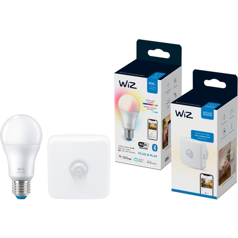 Bundle colors led bulb A60 E27 + motion sensor (replaces 60 watt) - WIZ