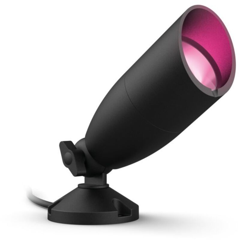 Spot extérieur Wi-Fi, couleur, IP67, fonctionne avec Alexa, Google Assistant et Apple HomeKit, noir, extension - WIZ