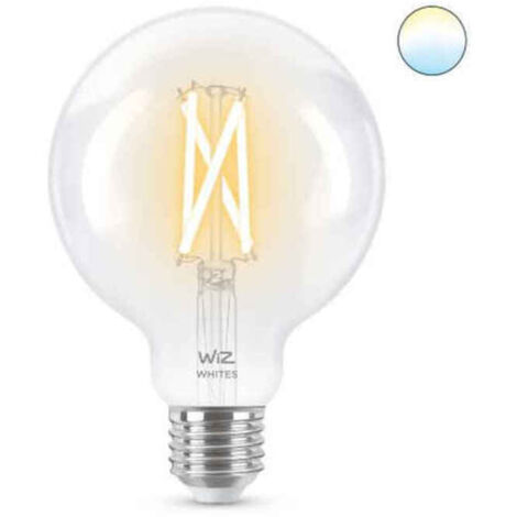 WiZ Lampadina Smart WiFi, Luce Bianca Dimmerabile, Filament, E27, 7W, Tecnologia SpaceSense, Controllo Vocale (Alexa, Apple HomeKit, Google Home)