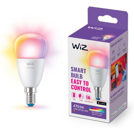 WiZ Lampadina Smart WiFi, Luce Bianca o Colorata, Dimmerabile, E14, 4.9W, Controllo tramite app o Controllo Vocale (Alexa, Apple HomeKit, Google Home)