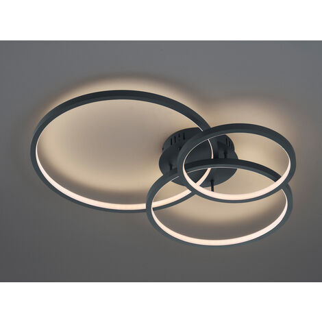 WIZ LED Deckenleuchte AARON Anthrazit 79cm breit mit Fernbedienung