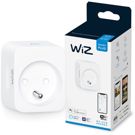 WiZ, prise connectée Wi-Fi, fonctionne avec Alexa, Google Assistant et Apple HomeKit
