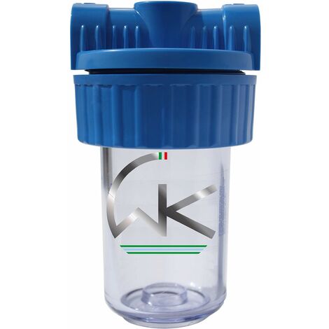 WK - Contenitore Vuoto per Filtrazione Acqua da 5 Pollici con Attacchi da 1/2 Pollice, Utilizzabile con Tutte le Cartucce