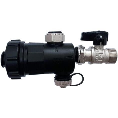 WK - Filtro Defangatore Magnetico per Caldaia con Valvola di Chiusura in Ottone 3/4 pollici, Utile per Filtrazione Acqua, Protegge l'Impianto Termico dalle Impurità
