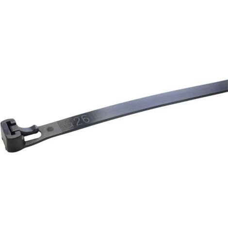 WKK 5458 Fascetta per cavi 300 mm 7.60 mm Nero riutilizzabili, Stabilizzato ai raggi UV 100 pz.