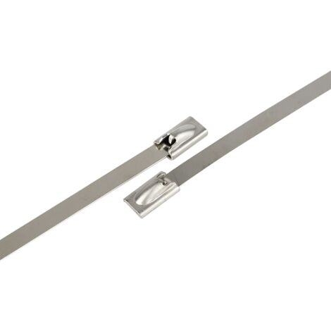 WKK Edelstahl Kabelbinder 200mm x 4,6mm AISI 304 Set - Kabelbinder Metall rostfrei für Anlagen, Auto-Verkabelung und Spezial-Anwendungen - 100 Stück