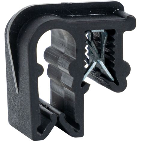 WKK Kantenclips für Kabelbinder Kantenbefestigung SCK1 - Befestigungsclips Oben + Seite 0,7-3,0mm, schwarz - 100 Stück