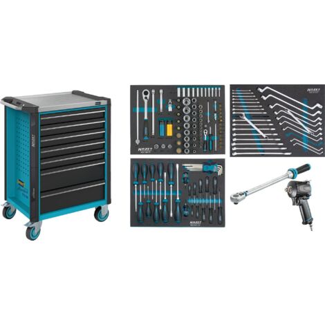 Wkz. carrello 179NX-7/137 B785xT518xH1020mm 450kg 7 cassetti.137-pz. Blu acciaio