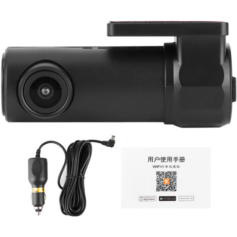 WLAN-Autokamera – 1080p-DVR-Recorder mit 170°-Weitwinkelobjektiv – Loop-Aufnahme und App-Steuerung