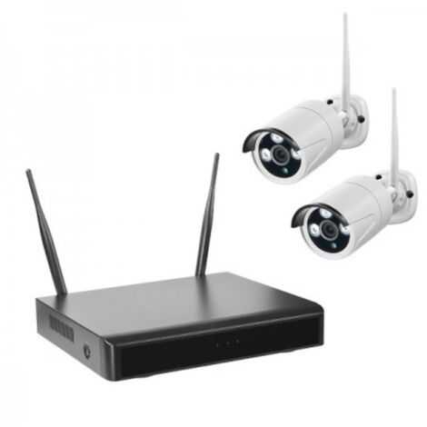 WLAN-NVR mit 2 Funk-Außenkameras WR100B, 1TB Festplatte HDD WiFi
