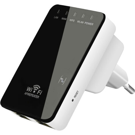 WLAN-Repeater, WLAN-Signalverlängerer, 300 Mbit/s 2,4-GHz-WLAN, beseitigt Funklöcher, integrierte Antenne, 2 Ethernet-Anschlüsse, WPS