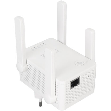WLAN-Signalverstärker mit 4 Antennen, Universal-Repeater mit LED-Anzeige, automatischer Einrichtung, 100–240-V-Netzteil für Heimnetzwerke