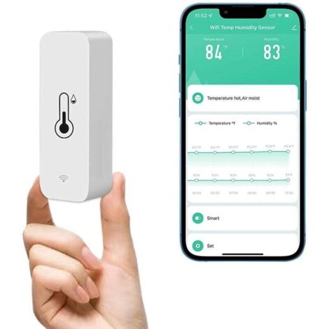WLAN-Thermometer-Hygrometer-Sensor, drahtloser Temperatur- und Feuchtigkeitsmonitor für Zuhause, Fernüberwachung in Echtzeit, intelligentes Thermo-Hygrometer mit Datenspeicherung