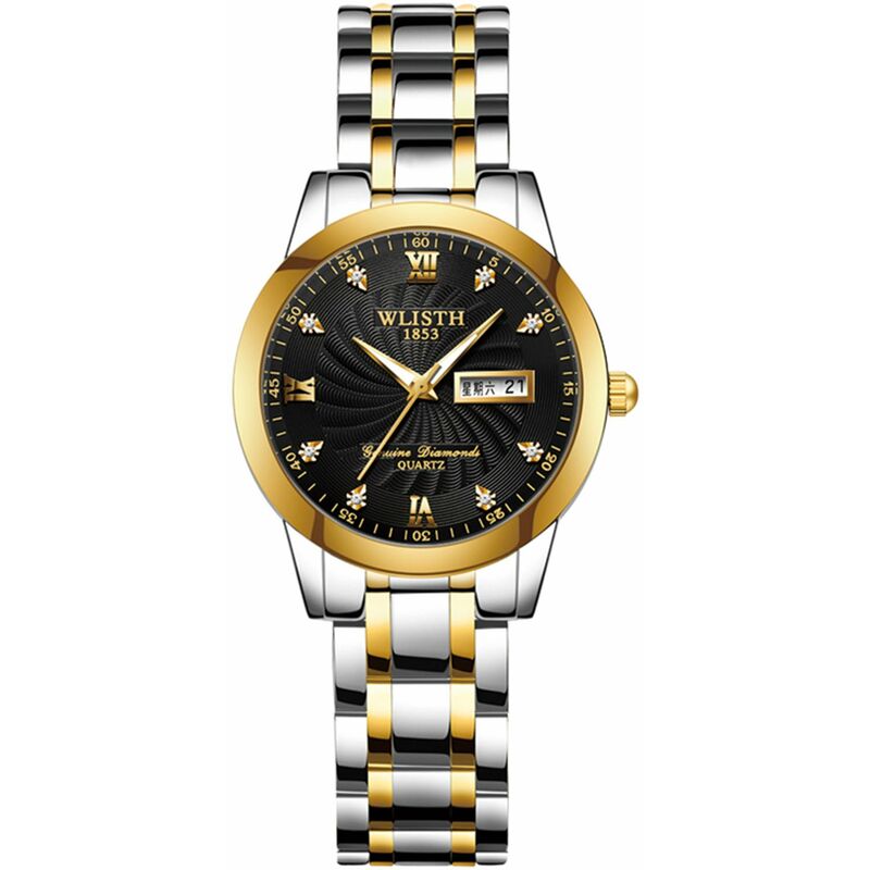 

WLISTH Q351 Reloj de pareja Romantico Elegante Reloj de pulsera de cuarzo para el y para ella Reloj clasico de vestir de negocios para hombres y