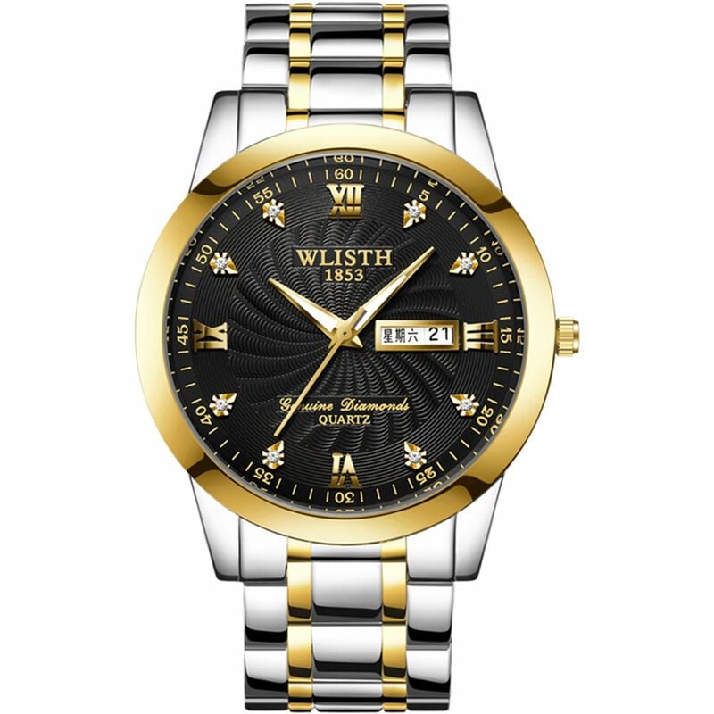 

WLISTH Q351 Reloj de pareja Romantico Elegante Reloj de pulsera de cuarzo para el y para ella Reloj clasico de vestir de negocios para hombres y