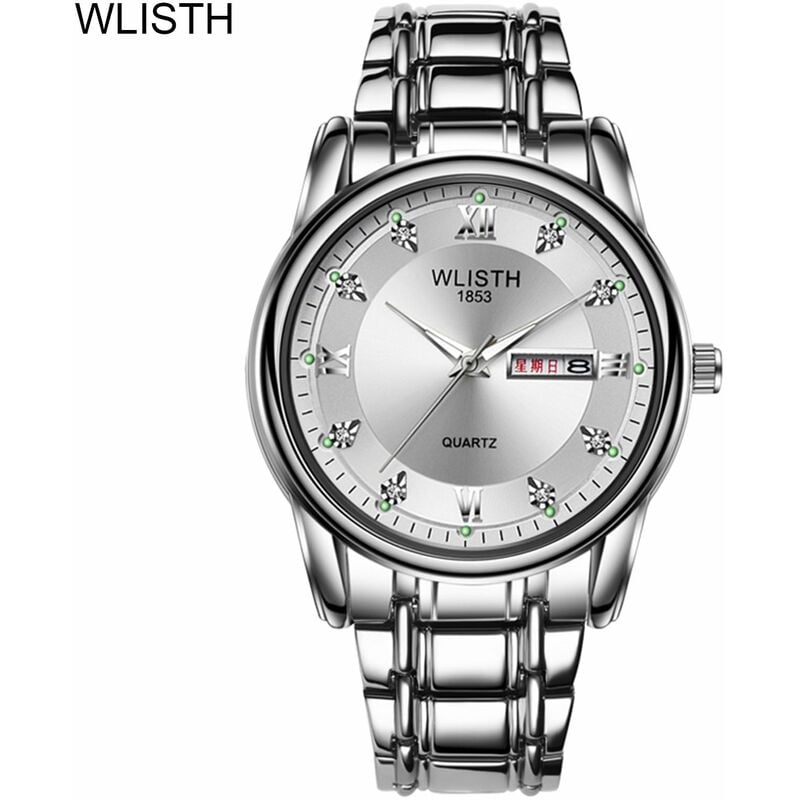 

WLISTH S506 Reloj de pulsera multifuncional para hombre con pantalla luminosa / de calendario doble Elegante elegante Reloj casual de negocios 30M