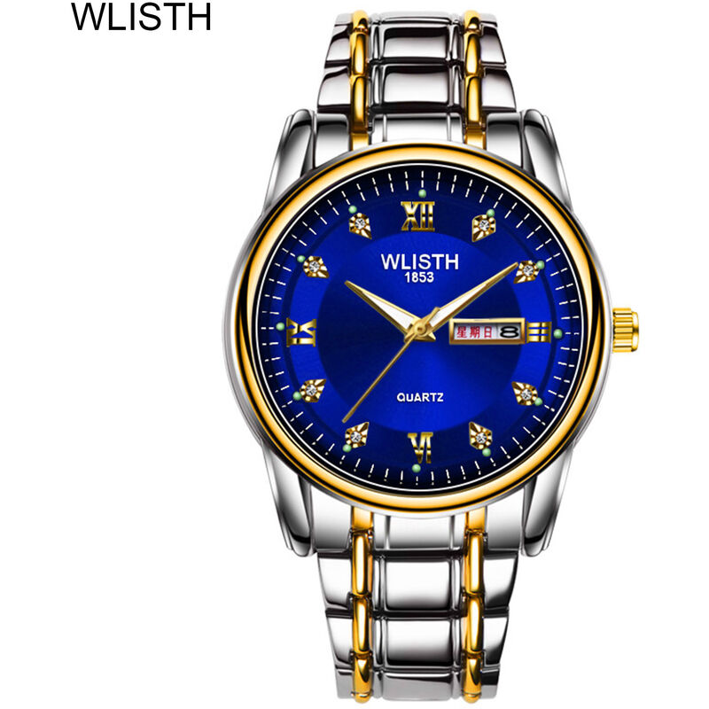 

WLISTH S506 Reloj de pulsera multifuncional para hombre con pantalla luminosa / de calendario doble Elegante elegante Reloj casual de negocios 30M