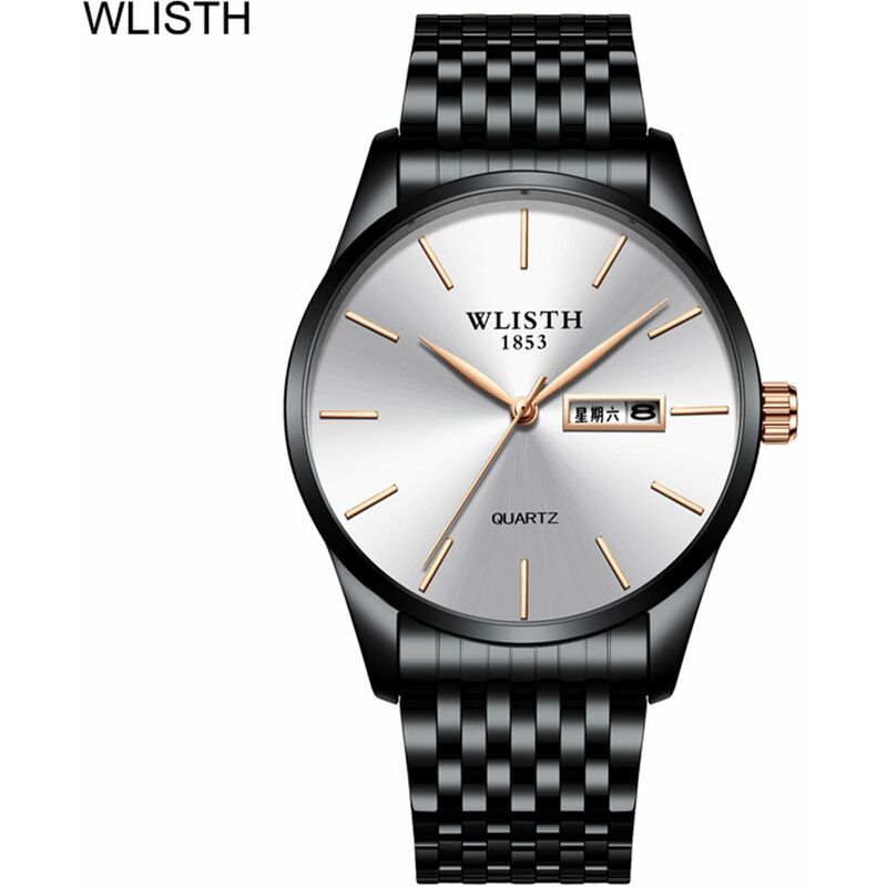 

WLISTH S512 Elegante reloj de cuarzo para hombres de negocios Reloj de pulsera minimalista multifuncional con pantalla impermeable / de calendario